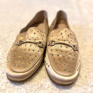 NWOT Nine West Studded Loafers, Metallic Beige. Women’s sz 10.